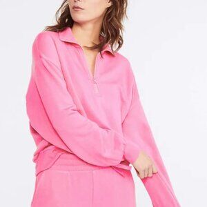 Lou & Grey Signaturesoft Plush Zip Top - Highlight Pink - Small